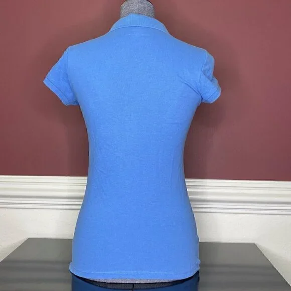 Calvin Klein blue v-neck short sleeve collared tee size XS Polo style shirt - Picture 3 of 3